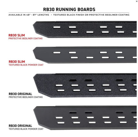 Go Rhino 69643280SPC RB30 Slim Line Running Boards with Mounting Bracket Kit - Double Cab Only