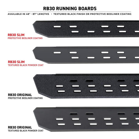 Go Rhino 69643280PC RB30 Running Boards with Mounting Bracket Kit - Double Cab Only