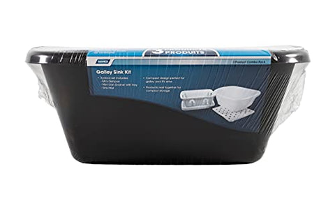 Camco Sink Kit with Dish Drainer Dish Pan and Sink Mat