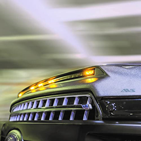 Auto Ventshade [AVS] Aeroskin Lightshield Hood Protector - Color Match | Low Profile, Onyx Black, 1 pc | 753167-GBA | Fits 2019-2023 GMC Sierra 1500