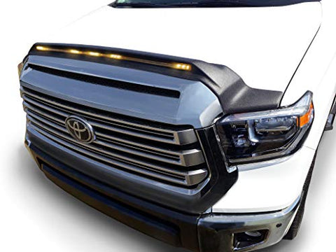Auto Ventshade [AVS] Aeroskin Lightshield Hood Protector | Low Profile, Black, 1 pc | 753094 | Fits 2014-2021 Toyota Tundra