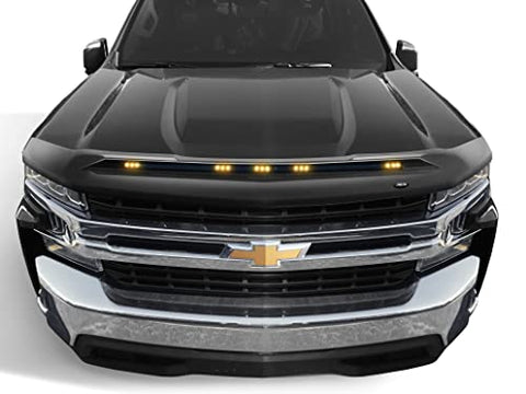 Auto Ventshade [AVS] Aeroskin Lightshield Hood Protector - Color Match | Low Profile, Onyx Black, 1 pc | 753167-GBA | Fits 2019-2023 GMC Sierra 1500