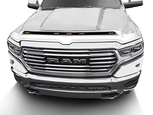 Auto Ventshade [AVS] Aeroskin Lightshield Hood Protector - Color Match | Low Profile, Ivory Pearl Tri-Coat, 1 pc | 753163-PWD | Fits 2019-2022 RAM 1500 (Excludes Rebel & TRX Models)