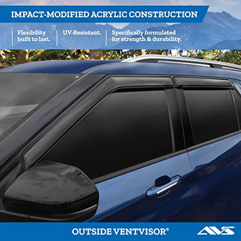 Auto Vent Shade 94534 Original Vent Visor Side Window Deflector Dark Smoke, 4-Piece Set for 2013-2018 Hyundai Santa Fe