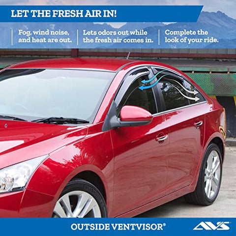 Auto Ventshade (AVS) 94181 Ventvisor Deflector 4 pc. Smoke Outside Mount Ventvisor Deflector 4 pc.