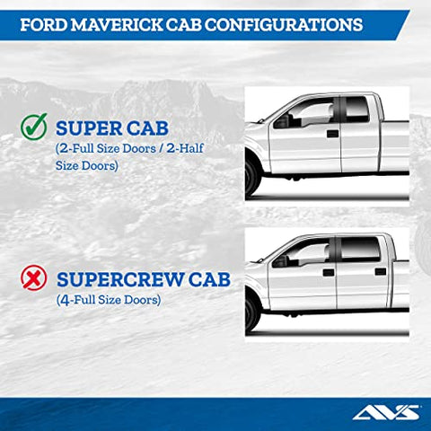 Auto Ventshade [AVS] Low Profile Ventvisor | 2019-2023 Ford Ranger SuperCab, Smoke - 4 pc. | 894082