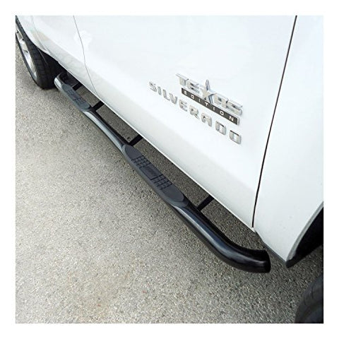 ARIES 204045 3-Inch Round Black Steel Nerf Bars, No-Drill, Select Chevrolet Silverado, GMC Sierra 1500, 2500, 3500 HD