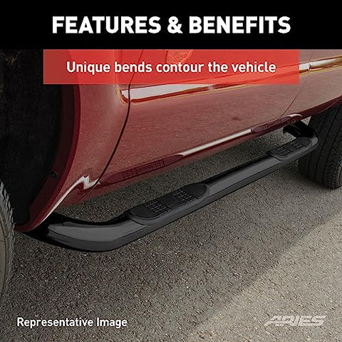 Aries Automotive 204076 3-Inch Black Side Step Bar