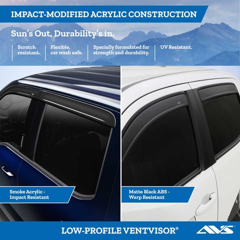 Auto Ventshade [AVS] Low Profile Ventvisor | 2021-2023 Cadillac Escalade ESV, Chevrolet Suburban, GMC Yukon XL, Matte Black - 4 pc. | 774092