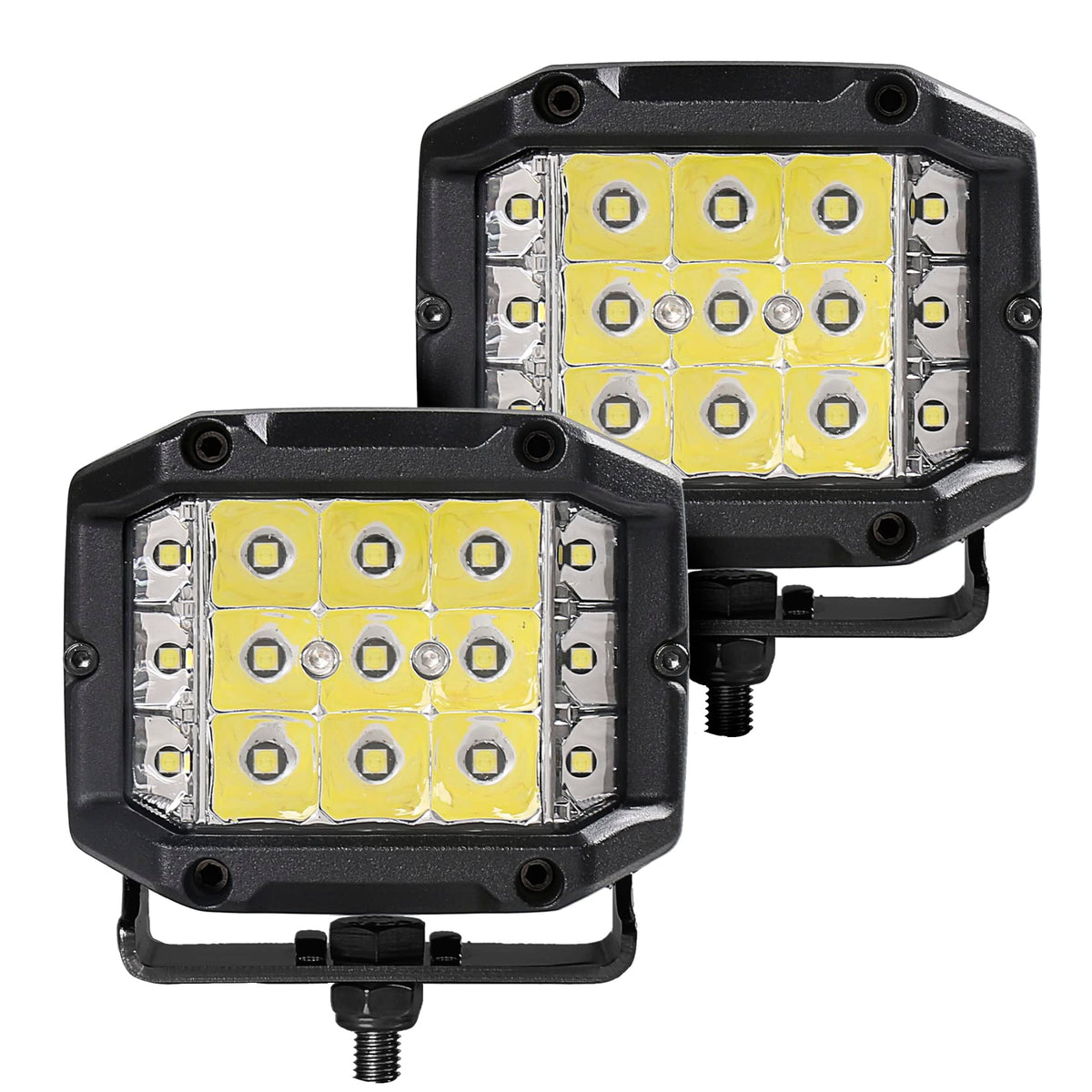 Bright Series LED Lights - Pair of 4x3 Sideline Cube Spot Light Kit