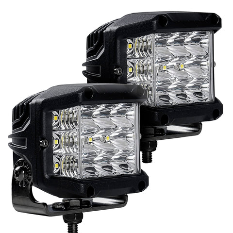 Bright Series LED Lights - Pair of 4x3 Sideline Cube Spot Light Kit