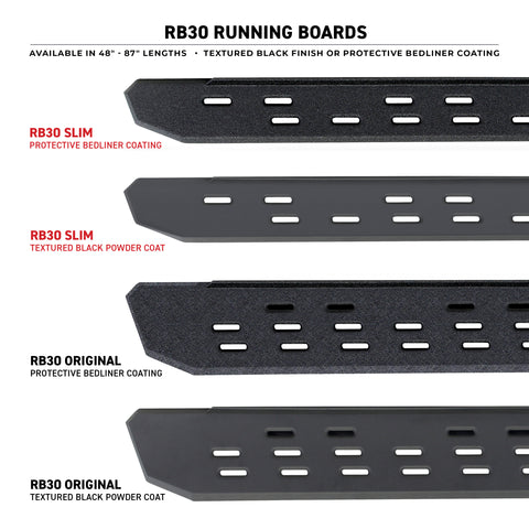 Go Rhino 69600087SPC RB30 Slim Line Running Boards - 87" long - BOARDS ONLY
