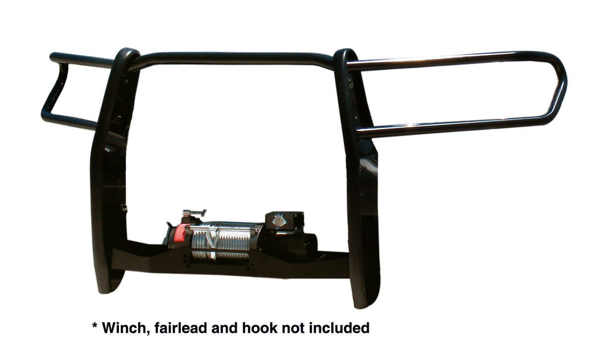 Go Rhino 23366MB - Winch Guard With Brush Guards Black Powdercoat Finish - Black Powder Coat